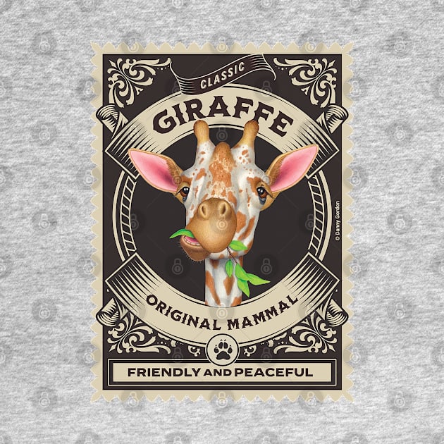 Classic giraffe friendly and peaceful with circle design by Danny Gordon Art
